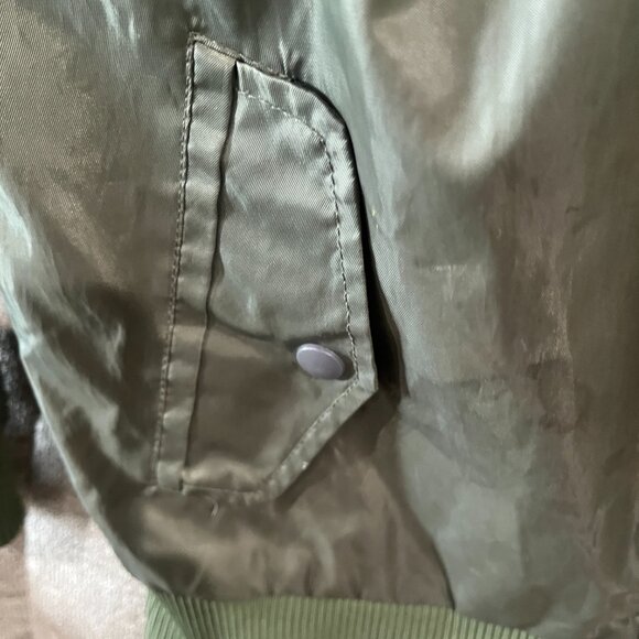 Brooklyn Cloth Men’s Flight Bomber Jacket Olive Green/Orange Size L - Picture 5 of 6